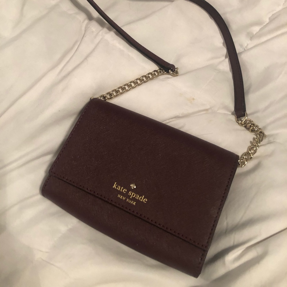 Plum kate spade small crossbody purse